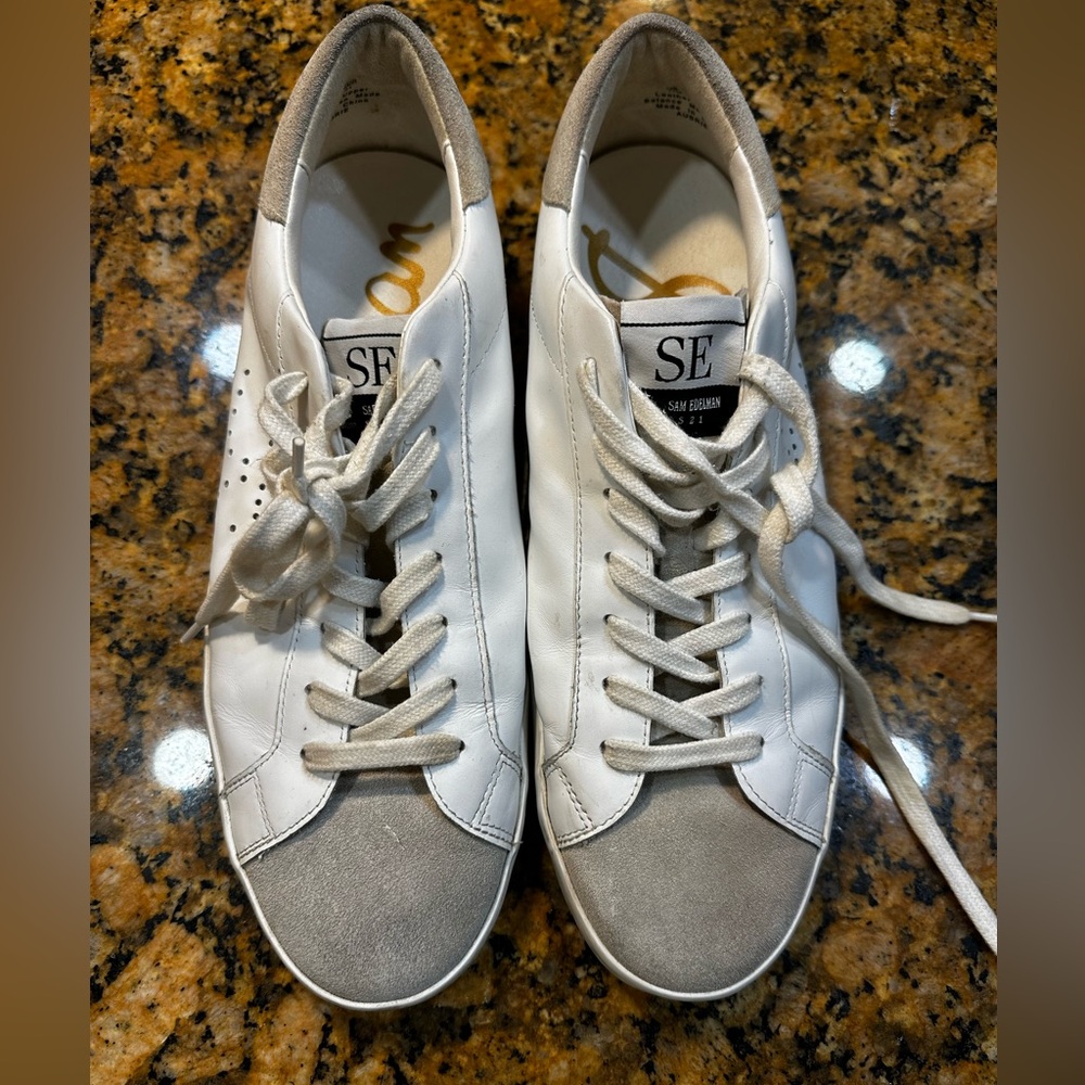 Sam Edelman White and Gray Women's Sneakers